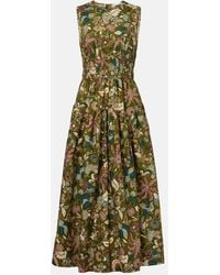 Ulla Johnson - Vestido Midi Elenora De Algodon Estampado - Lyst