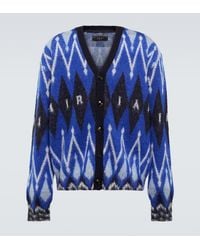 Amiri - Cardigan Argyle En Alpaga Et Mohair Melanges - Lyst