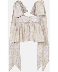 Chloé - Floral Cotton Top - Lyst