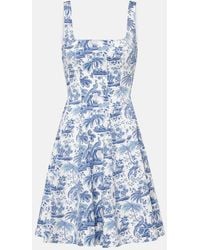 STAUD - Wells Floral Cotton Minidress - Lyst