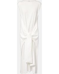 TOTEME - Gathered Cotton Jersey Midi Dress - Lyst