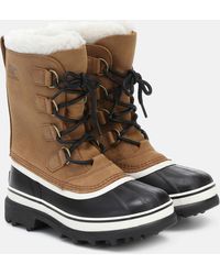 Sorel - Caribou Shearling And Nubuck Snow Boots - Lyst