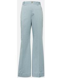 Plan C - High-Rise Cotton-Blend Flared Pants - Lyst