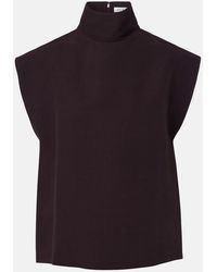 Alaïa - Poplin Turtleneck Top - Lyst