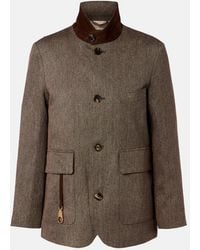 Loro Piana - Suede-Trimmed Linen Jacket - Lyst
