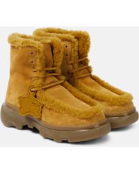 Burberry - Chugga Shearling-trimmed Suede Boots - Lyst