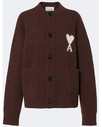 Ami Paris - Ami De Coeur Alpaca And Wool-Blend Cardigan - Lyst