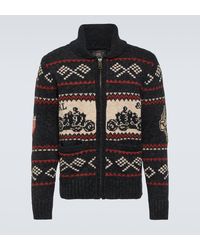 RRL - Cotton And Wool Zip-up Cardigan - Lyst