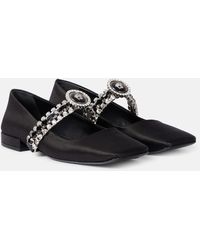 Versace - Gianni Ribbon Leather Ballerina Flats With Studded Bow - Lyst