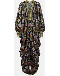 ALÉMAIS - Cafetan Cece En Soie A Fleurs - Lyst