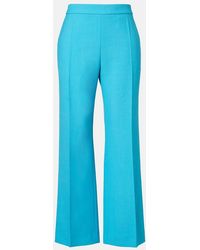 Chloé - Cropped Virgin Wool Crepe Straight Pants - Lyst