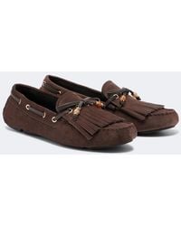 Jimmy Choo - Manon Fringed Suede Boat Shoes - Lyst