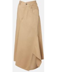 Loewe - Asymmetric Cotton Midi Skirt - Lyst