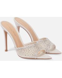 Gianvito Rossi - Rania Mesh And Leather Mules - Lyst