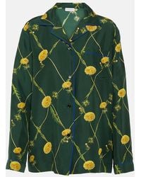 Burberry - Floral Silk Poplin Pajama Shirt - Lyst