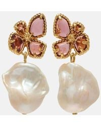 Zimmermann - Bloom Embellished Pearl Drop Earrings - Lyst