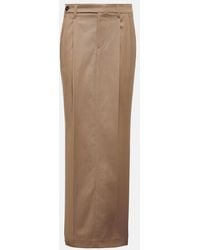 Brunello Cucinelli - Pleated Low-Rise Cotton-Blend Maxi Skirt - Lyst