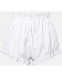 Posse - Ezra Broderie Anglaise Cotton Shorts - Lyst