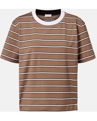Brunello Cucinelli - Striped Cotton Jersey T-Shirt - Lyst