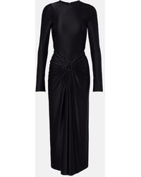 Victoria Beckham - Frances Gathered Jersey Midi Dress - Lyst