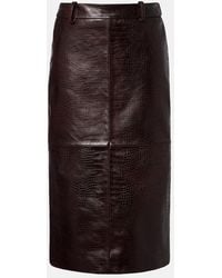 Frankie Shop - Taney Croc-Effect Leather Pencil Skirt - Lyst
