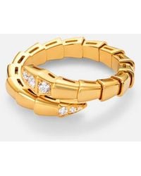 BVLGARI - Serpenti Viper 18Kt Ring With Diamonds - Lyst