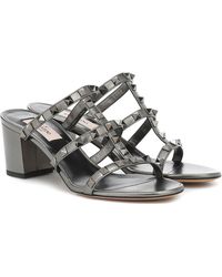 Valentino Sandalen Rockstud aus Metallic-Leder - Mettallic