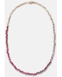 Suzanne Kalan - Bold 18Kt Rose Necklace With Diamonds And Sapphires - Lyst