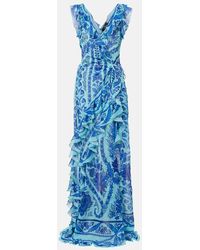 Etro - Floral Ruffled Gown - Lyst