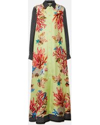 Dolce & Gabbana - Capri Printed Silk Satin Shirt Dress - Lyst