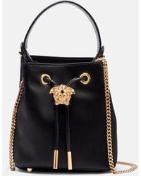 Versace - La Medusa Mini Satin Bucket Bag - Lyst