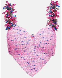 Area - Heart Embellished Crop Top - Lyst