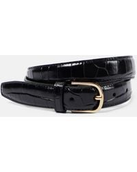 Totême - Slim Croc-effect Leather Belt - Lyst