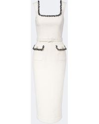Rebecca Vallance - Jacquie Belted Tweed Midi Dress - Lyst