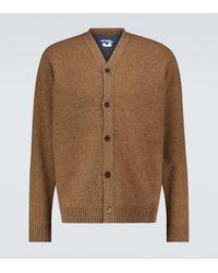 Junya watanabe Wollen trui lichtgrijs-sleutelbloem gestippeld casual uitstraling Mode Sweaters Wollen truien 