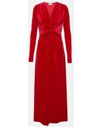 Ganni - Twisted Velvet Maxi Dress - Lyst