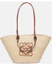Loewe - Tural/tan X Paula's Ibiza Anagram Large Iraca Palm And Leather Basket Bag - Lyst