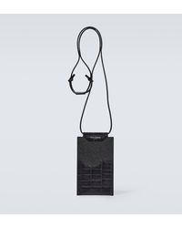 Maison Margiela - Croc-effect Leather Phone Pouch - Lyst