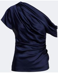 Jonathan Simkhai - Phoebe One-Shoulder Draped Satin Top - Lyst