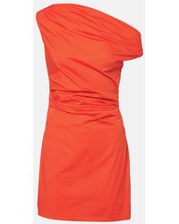 STAUD - Phare Draped Cotton Minidress - Lyst