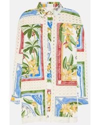 FARM Rio - Tropical Destination Linen-blend Crochet Shirt - Lyst