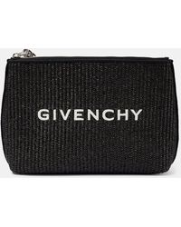 Givenchy - Clutch de rafia con logo - Lyst