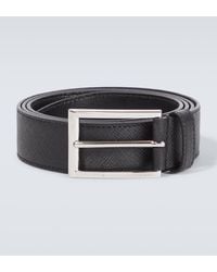 Prada - Logo Saffiano Leather Belt - Lyst