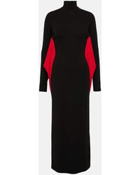 Ferragamo - Vestido Midi Con Cuello Mock - Lyst