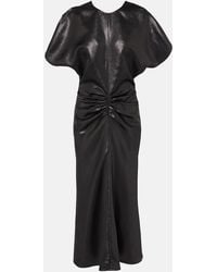 Victoria Beckham - Gathered Lame Midi Dress - Lyst