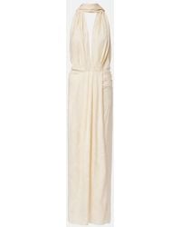 Johanna Ortiz - Scarf-Detail Jacquard Maxi Dress - Lyst