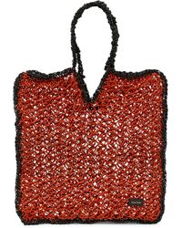 Cabas Fillet Large en cuir Cuir Max Mara en coloris Rouge Femme Sacs fourre-tout et cabas Sacs fourre-tout et cabas Max Mara 