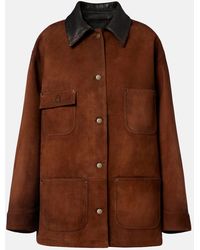 Prada - Leather-Trimmed Suede Field Jacket - Lyst