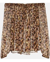 Isabel Marant - Vutti Printed Off-shoulder Blouse - Lyst