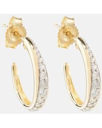 STONE AND STRAND - Twist 10kt Yellow Gold Hoop Earrings With Diamonds - Lyst
